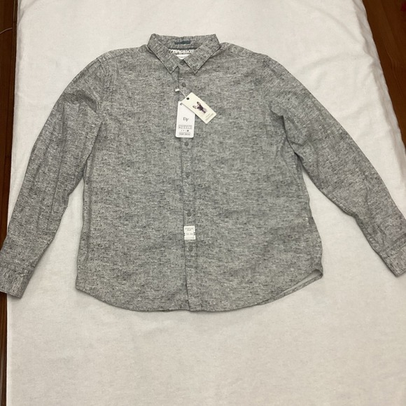 Denim & Flower Ricky Singh Mens XL Gray Printed Texture Long Sleeve Shirt - Picture 1 of 10